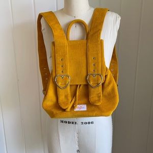 Valre yellow corduroy backpack
